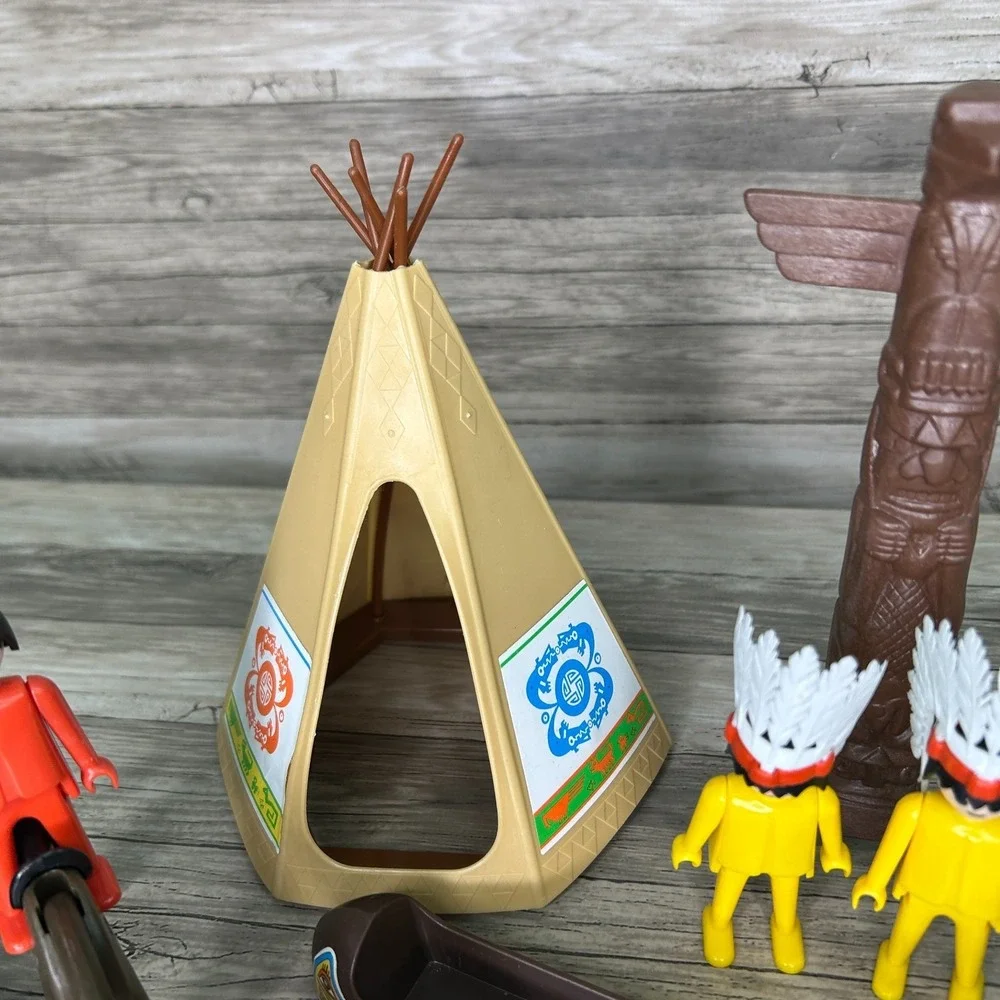 Playmobil Native American Teepee Figures Horses Canoe Accessories Vintage Geobra